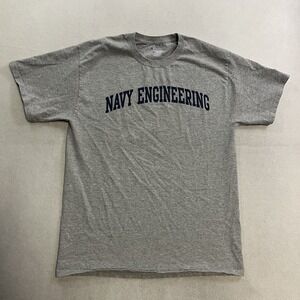 United States Navy Engineering Champion T-Shirt Mens's Size Medium Gray Tee
